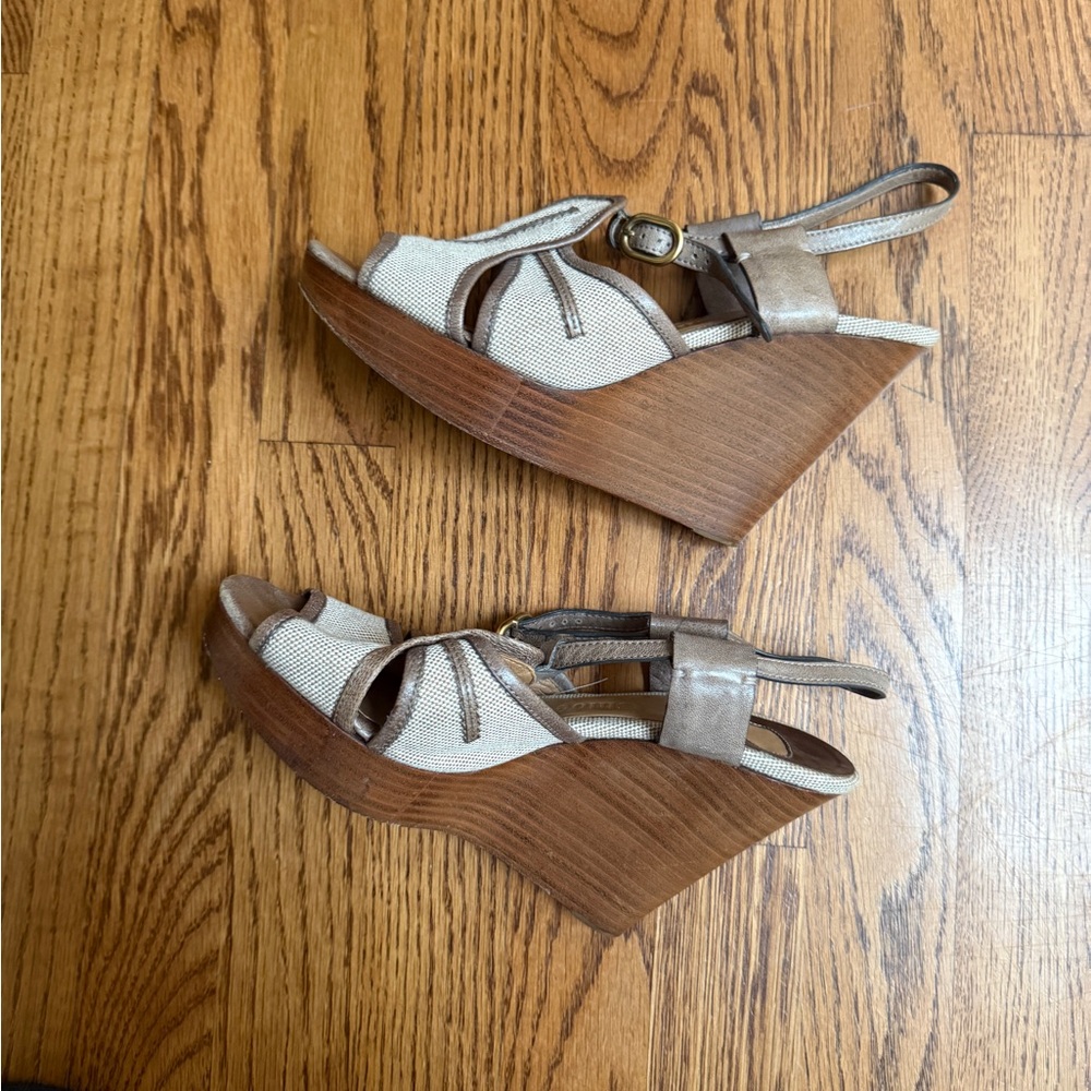 Chloe Beige and Brown Platform Sandals